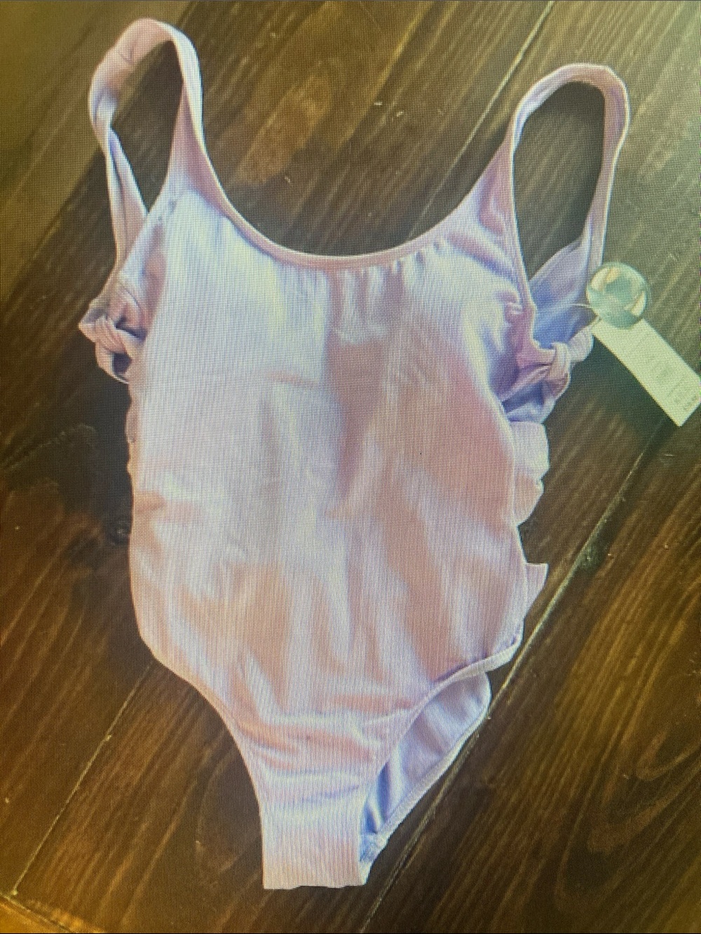 Ribbed Lavender One-Piece Swimsuit - Unbranded